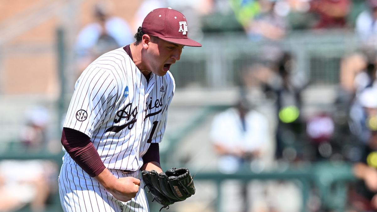 Texas A&M pitcher Chris Cortez comments on Jim Schlossnagle’s departure and the 2024 CWS run