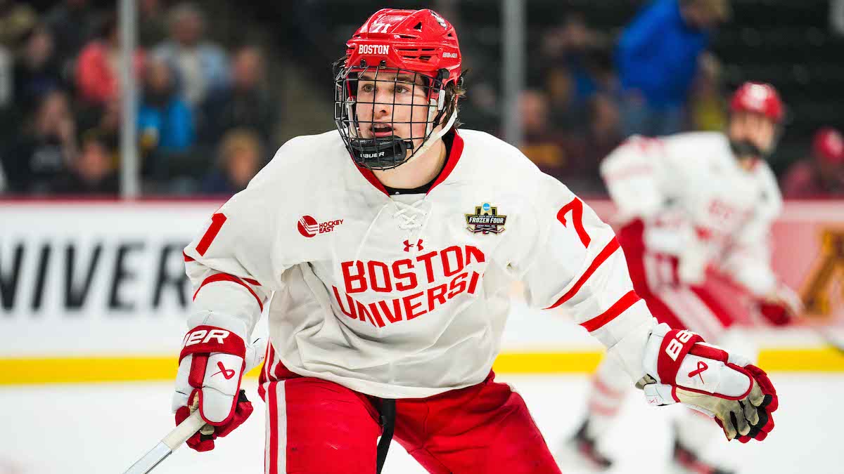 San Jose Sharks Select Boston University Center Macklin Celebrini With ...