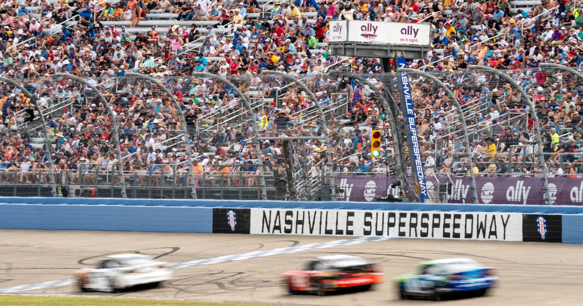 Ally 400 at Nashville Superspeedway under red flag weather delay ...