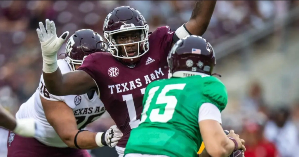 Texas A&M edge rusher Nic Scourton