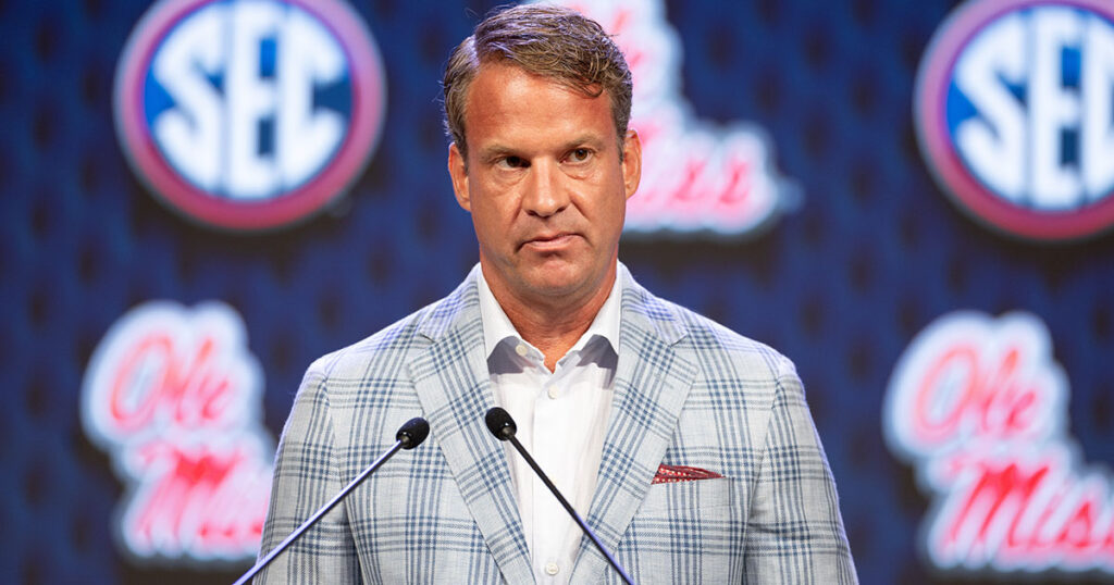 Ole Miss head coach Lane Kiffin at 2024 SEC Media Days