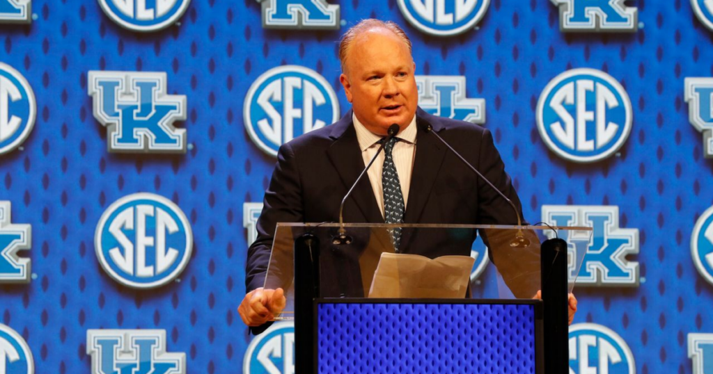 Kentucky head coach Mark Stoops at SEC Media Days in Dallas