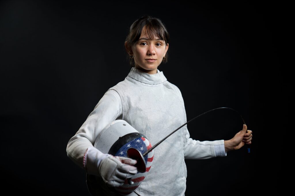 UK med student Lee Kiefer became the first American woman to win an Olympic medal in individual foil in 2021 in Tokyo - © Josh Morgan / USA TODAY NETWORK