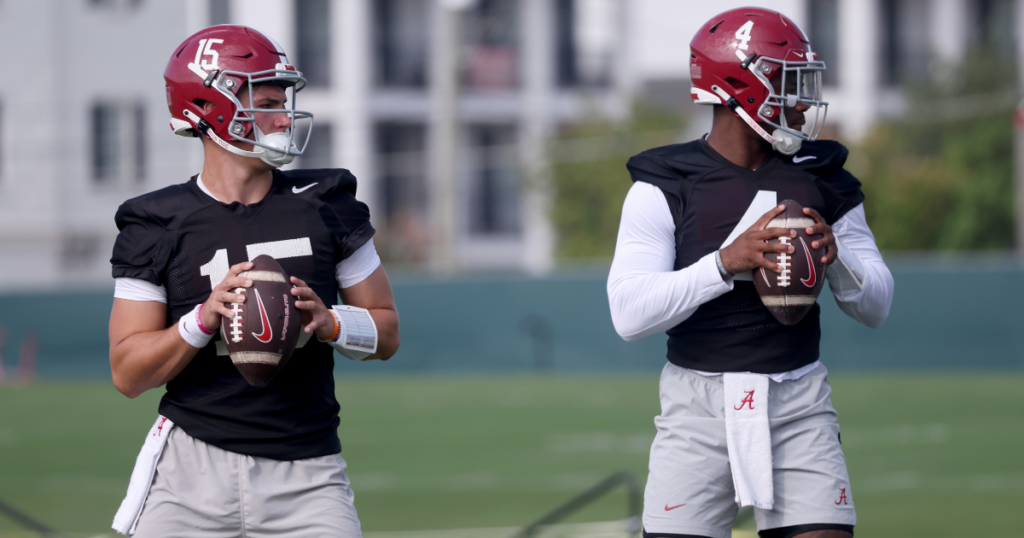 Alabama QBs Ty Simpson and Jalen Milroe