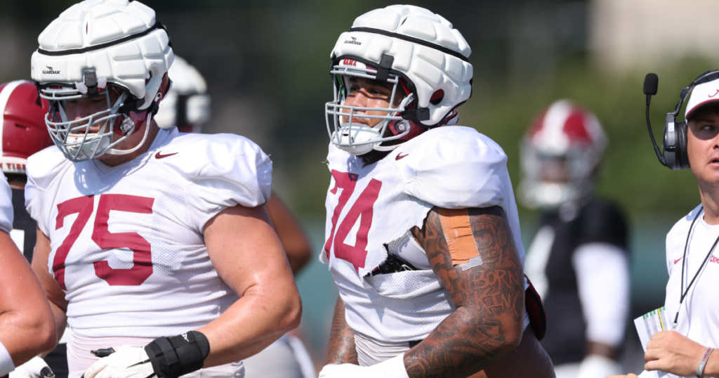 Alabama OL Wilkin Formby and Kadyn Proctor