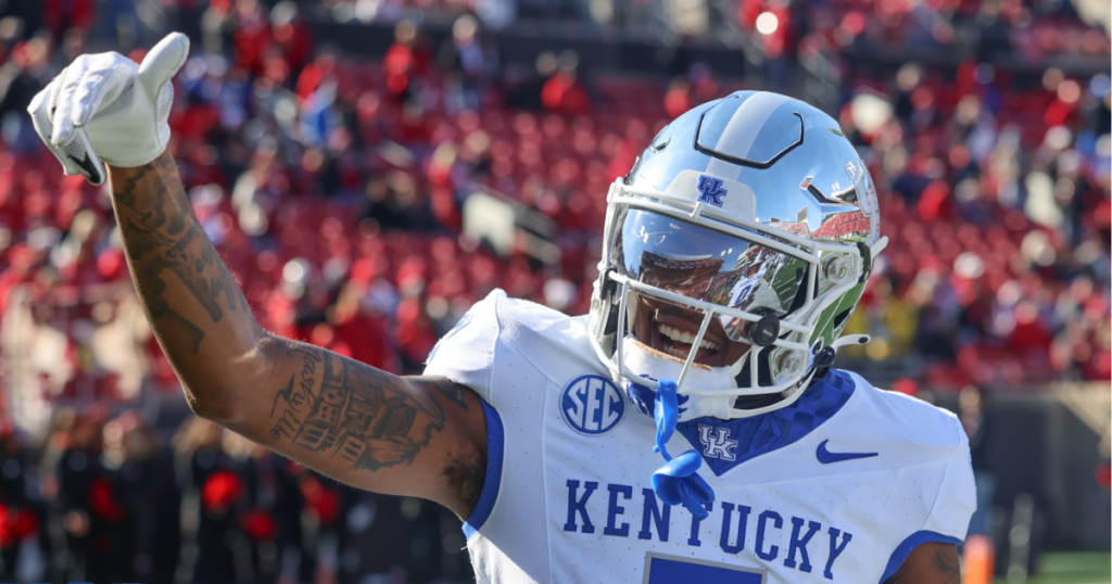 Kentucky wide receiver Barion Brown puts Ls Down during the Governor's Cup vs. Louisville - Photo by Dr. Michael Huang | Kentucky Sports Radio