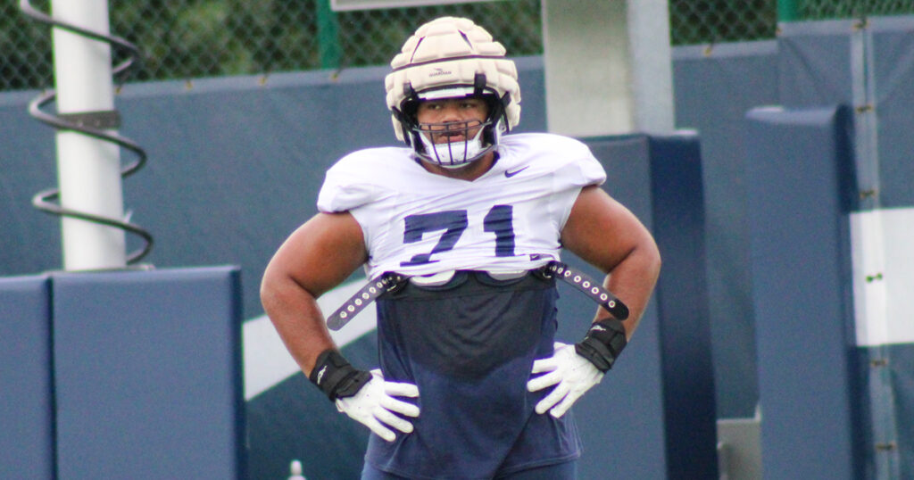 Nittany Lions offensive lineman Vega Ioane. (Pickel/BWI)