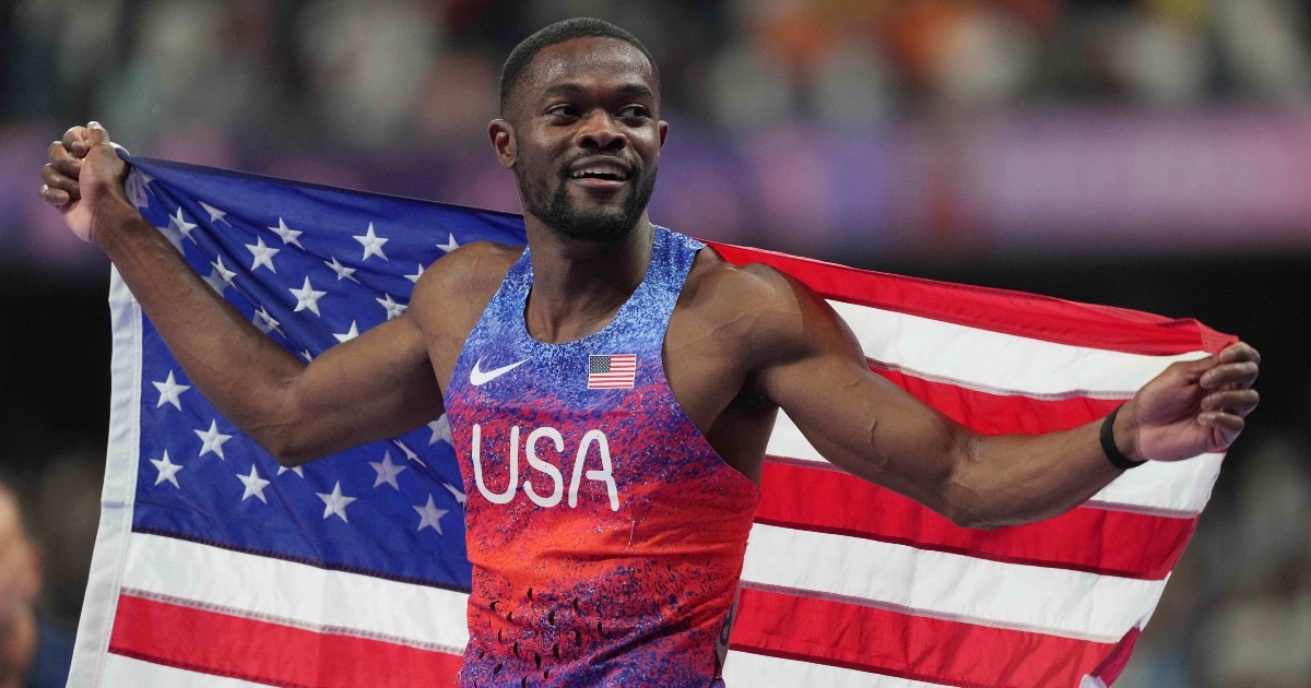 Rai Benjamin earns his first gold medal with men's 400m hurdle win