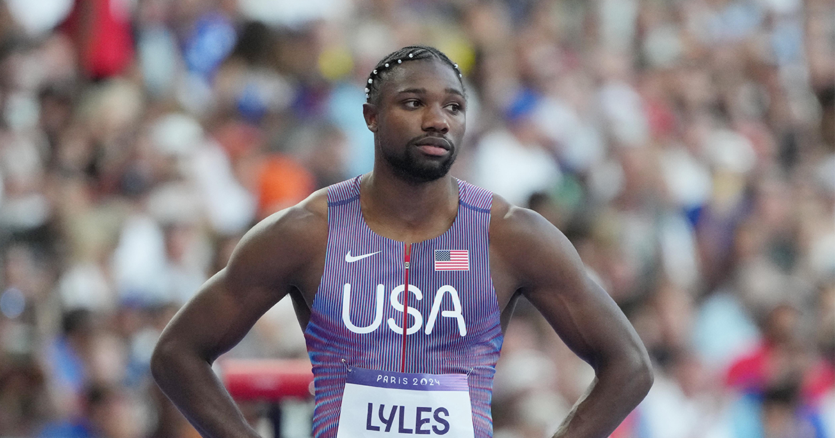 Noah Lyles reacts to USA men's basketball winning Olympic gold medal ...