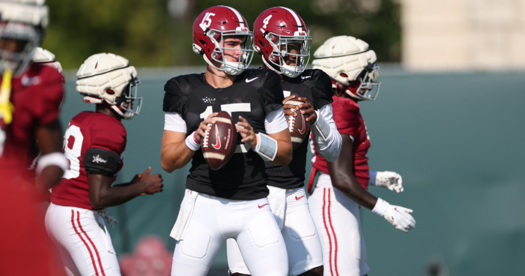 Alabama QBs Ty Simpson and Jalen Milroe