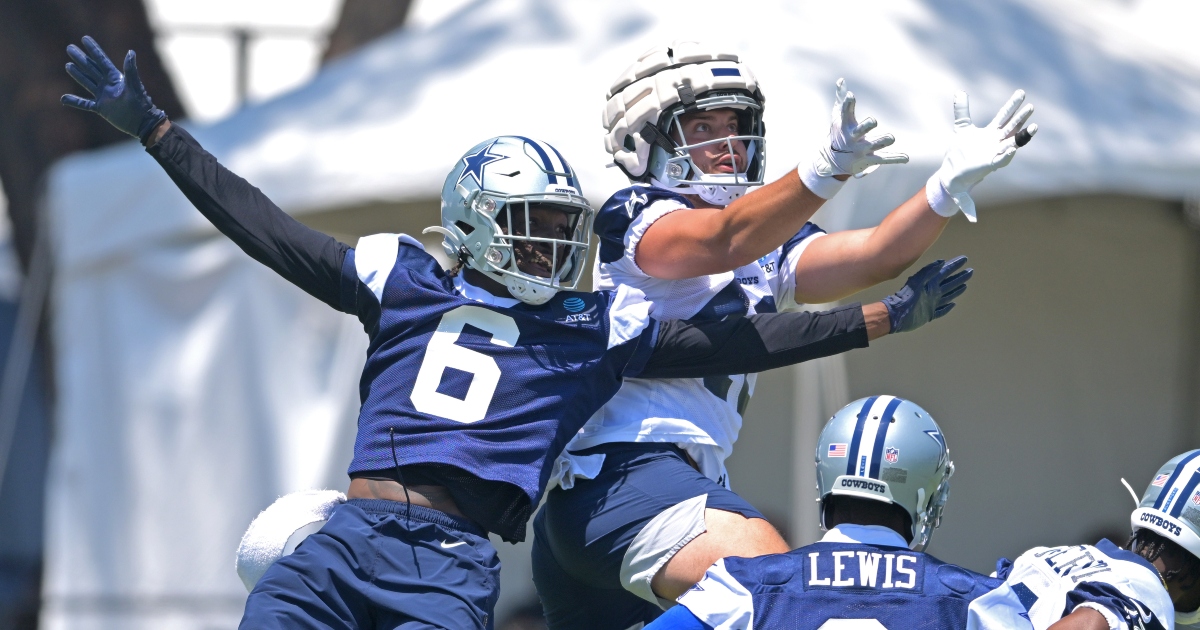 Donovan Wilson throws punch at Jake Ferguson at Cowboys training camp - On3