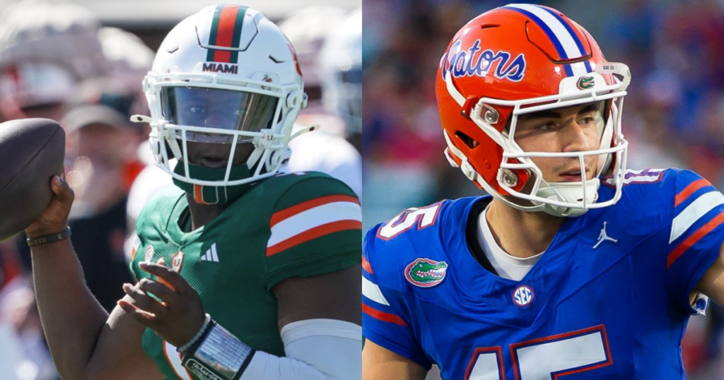 Miami QB Cam Ward, Florida QB Graham Mertz