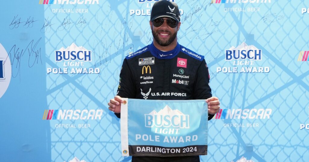 Bubba Wallace pole Southern 500