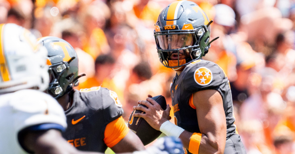 Nico Iamaleava reacted to breaking the Tennessee record for passing yards in a half.