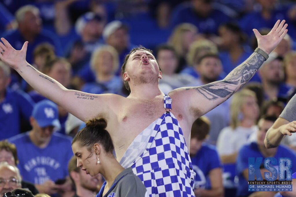 Kentucky fan celebrates during the season opener at Kroger Field - Dr. Michael Huang, Kentucky Sports Radio