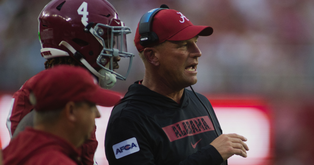 Alabama QB Jalen Milroe and coach Kalen DeBoer