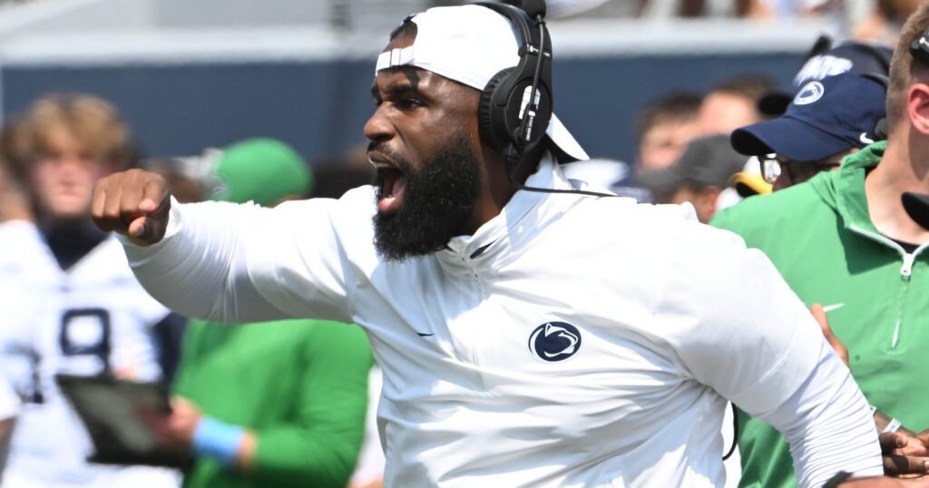 Penn State defensive line coach Deion Barnes