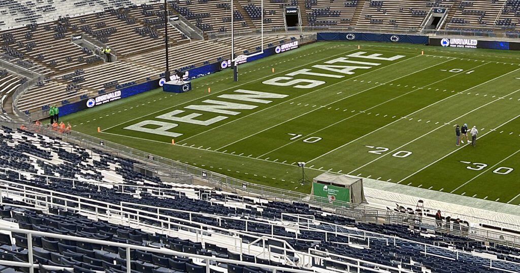 Ribbon boards now wrap around the north end zone at Beaver Stadium. (Pickel/BWI)