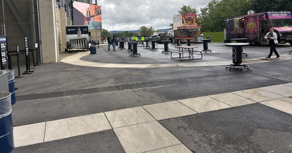 The open-air area for fans at the expanded Gate F at Beaver Stadium. (Pickel/BWI)