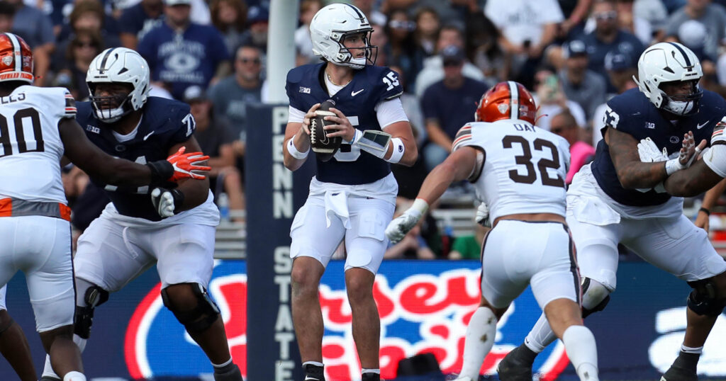 Penn State quarterback Drew Allar. (Photo credit: Matthew O'Haren-Imagn Images