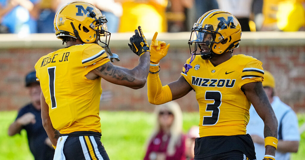 Missouri WRs Luther Burden and Theo Wease