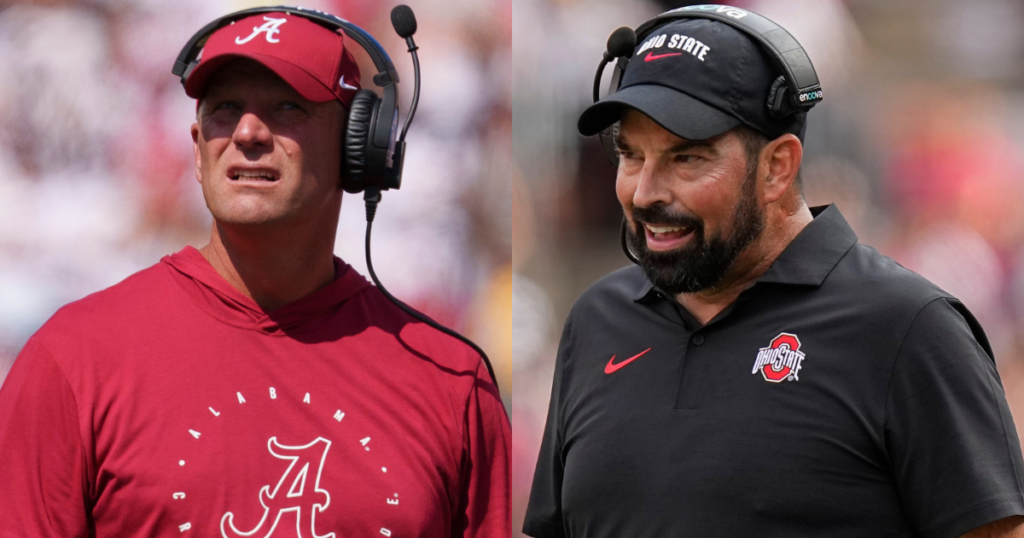 Alabama HC Kalen DeBoer, Ohio State HC Ryan Day