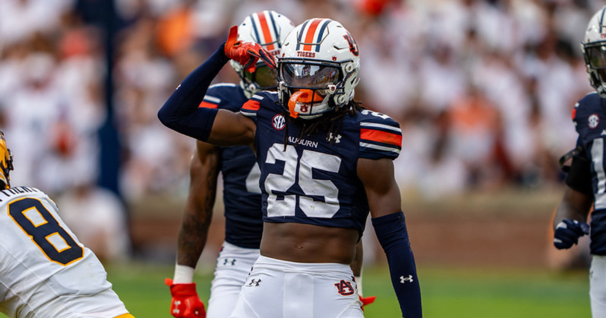 Auburn Cornerback Champ Anthony driven off the field against Arkansas