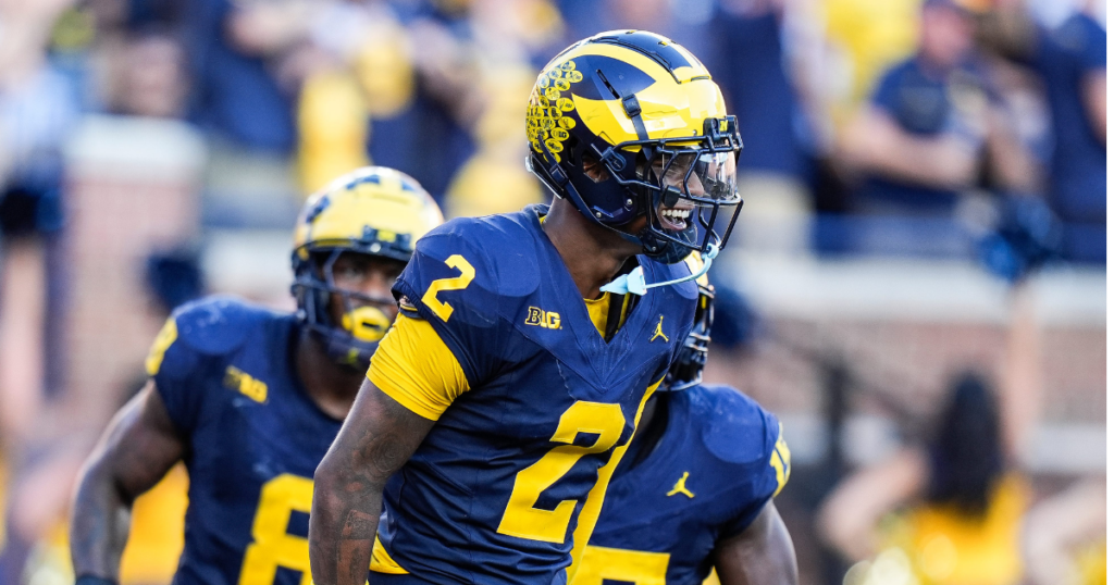 Michigan Wolverines football cornerback Will Johnson hit a 42-yard pick-six in a win over USC. (Photo by Junfu Han/USA TODAY NETWORK via Imagn Images)