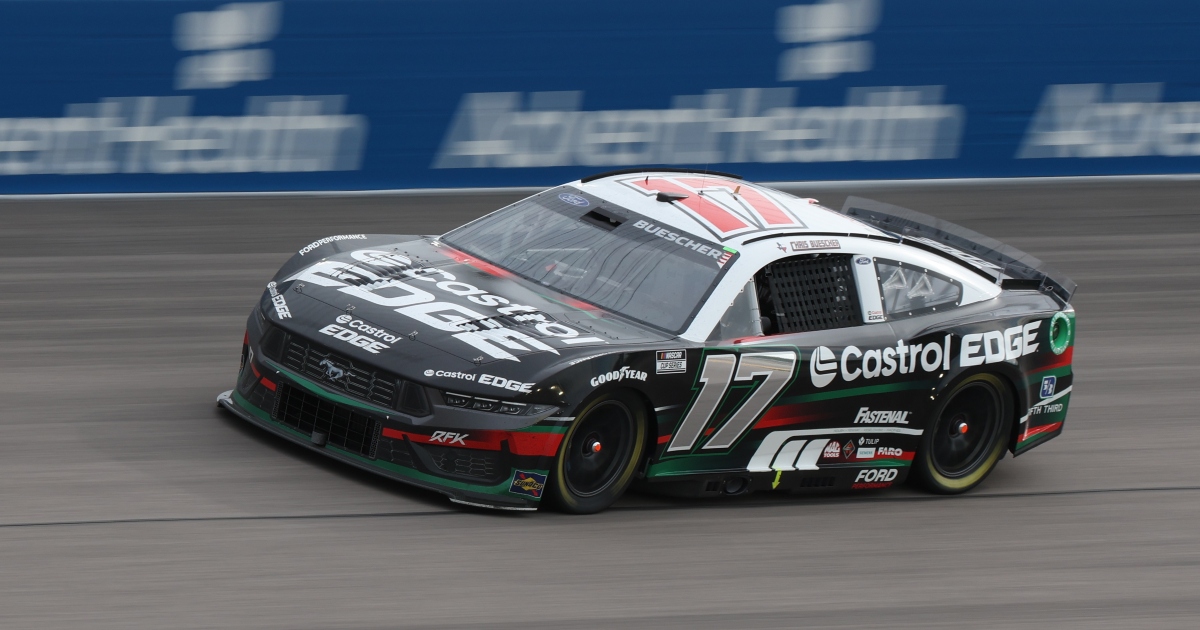 RFK Racing takes shot at Kansas Speedway finish line paint job ahead of