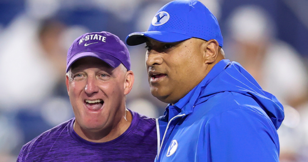 Kansas State HC Chris Klieman, BYU HC Kalani Sitake