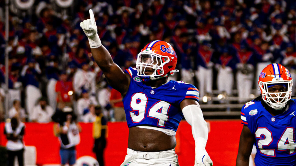 Florida Gators EDGE Tyreak Sapp. (Jordan Herald/@GatorsFB)