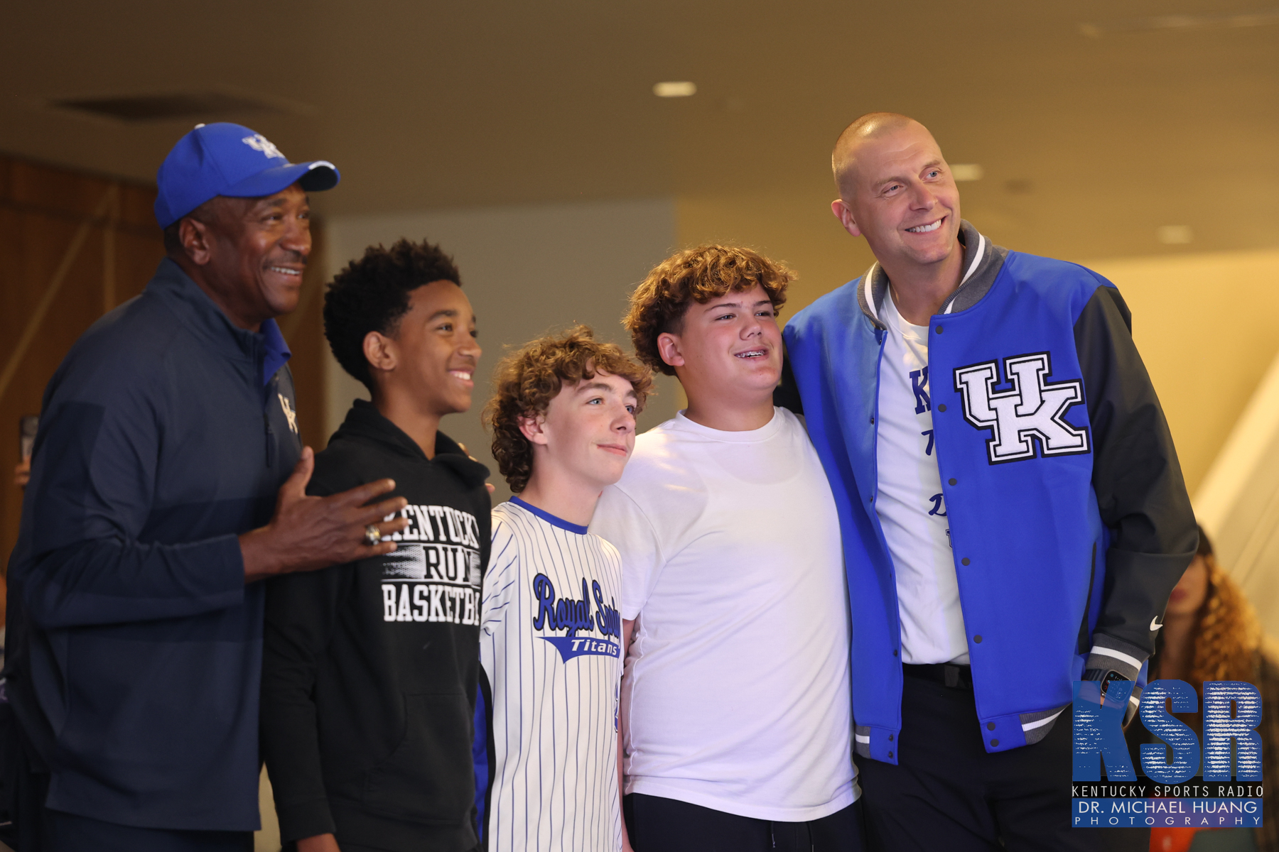 Goose Givens and Mark Pope take a picture with fans ahead of Big Blue Madness - Dr. Michael Huang, Kentucky Sports Radio