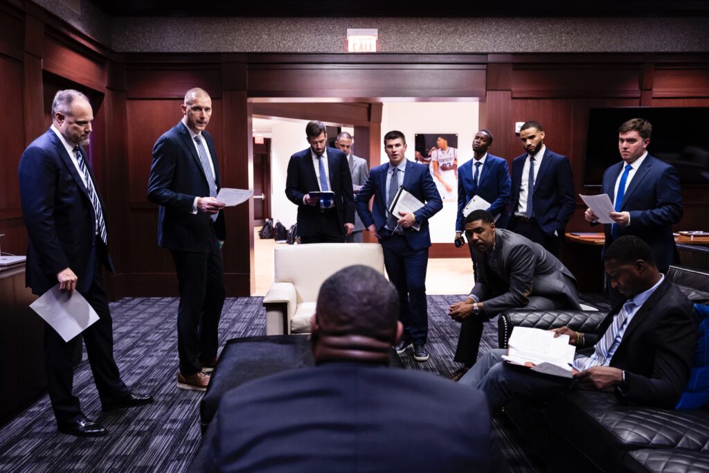 Mark Pope and the Kentucky Basketball coaching staff before the season-opener vs. Wright State - Chet White, UK Athletics