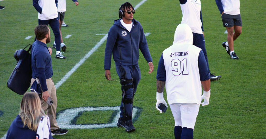 Penn State safety KJ Winston Jr., walks on the field before the Lions' game with Ohio State on Nov. 2, 2024. (Pickel/BWI)