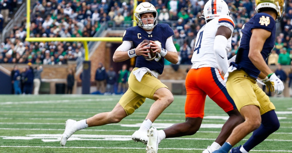 Notre Dame quarterback Riley Leonard