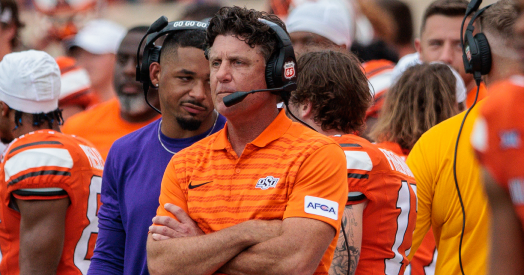 Oklahoma State coach Mike Gundy isn't thinking about staff changes right now.