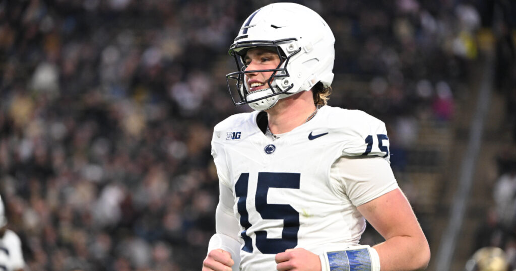 Penn State quarterback Drew Allar (Photo credit: © Marc Lebryk-Imagn Images)