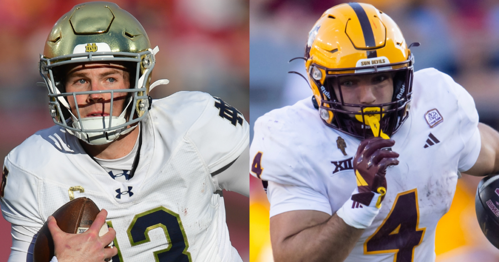 Notre Dame QB Riley Leonard, Arizona State RB Cam Skattebo