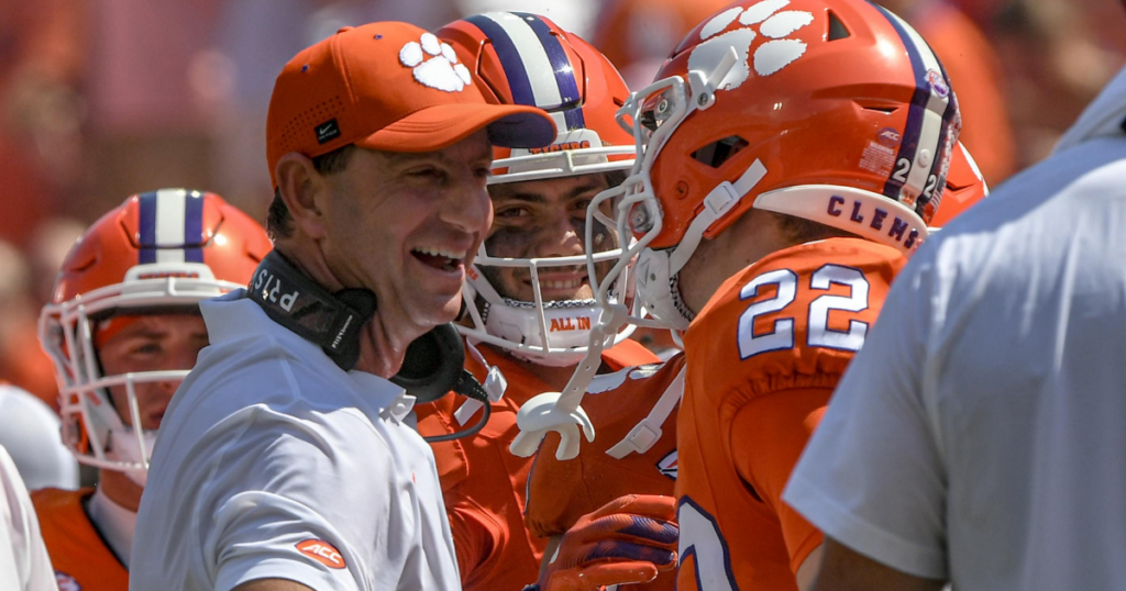 Dabo Swinney revealed that Fran Brown FaceTimed him after Syracuse beat Miami.