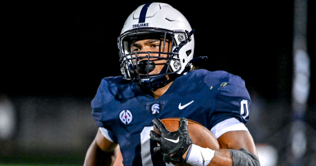 East Lansing's Jace Clarizio (Michigan State commit) runs for a touchdown against Grand Ledge during the fourth quarter on Friday, Sept. 13, 2024, at East Lansing High School