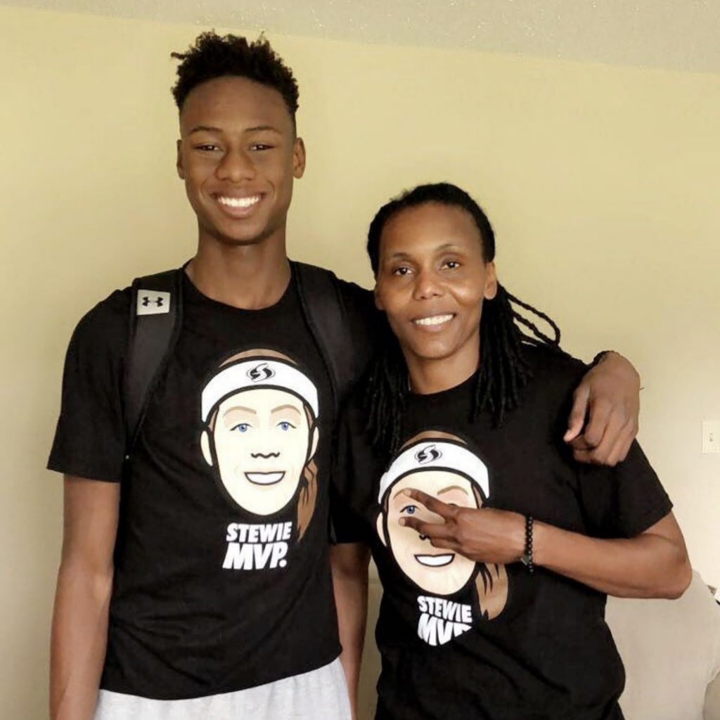 Jaxson Robinson and his aunt, Crystal Robinson, a former WNBA star - Photo courtesy of Brandi Robinson-McWilliams