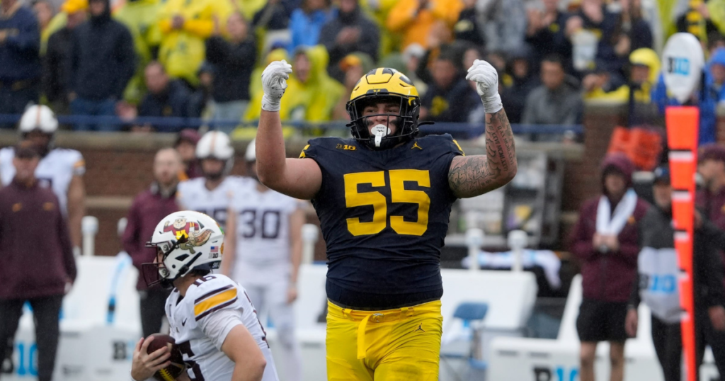 Michigan Wolverines football defensive tackle Mason Graham was named a unanimous All-American. (Photo by Eric Seals / USA TODAY NETWORK via Imagn Images)