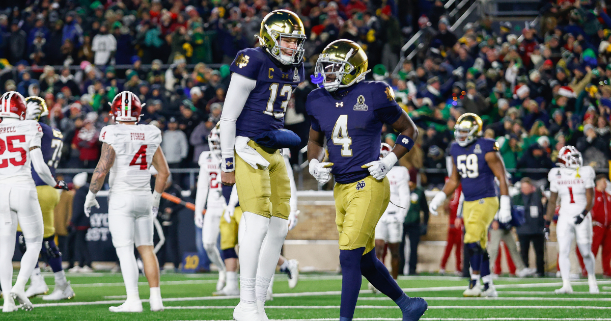 Sugar Bowl bound Notre Dame destroys Indiana in firstround CFP runaway