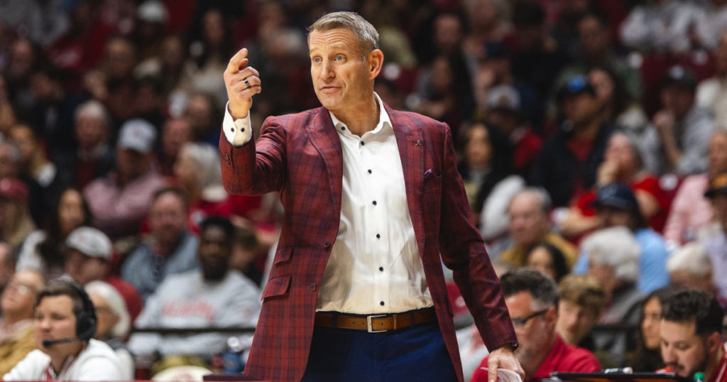 Dec 22, 2024; Tuscaloosa, Alabama, USA; Alabama Crimson Tide head coach Nate Oats during the second half against The Kent State Golden Flashes at Coleman Coliseum. Mandatory Credit: Will McLelland-Imagn Images