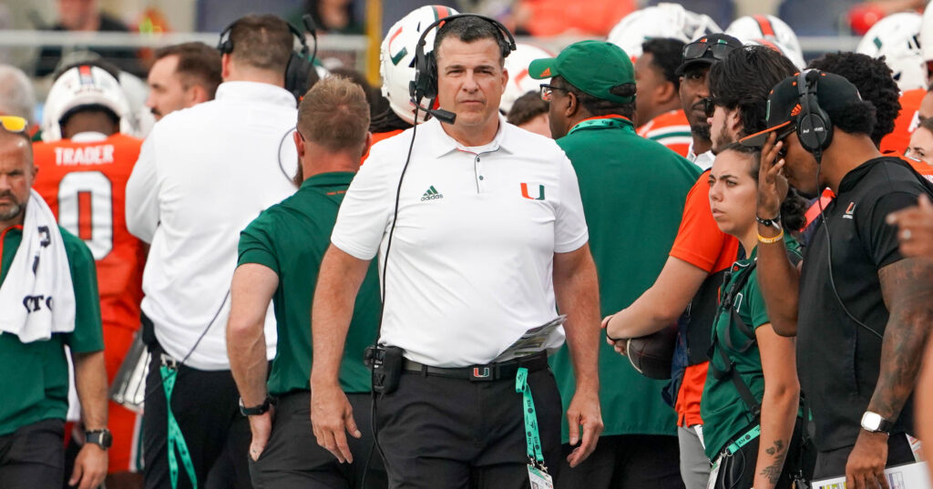 Miami head coach Notre Dame opponent Mario Cristobal