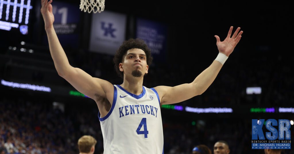 Koby Brea celebrates during Kentucky's win over Florida - Dr. Michael Huang, Kentucky Sports Radio