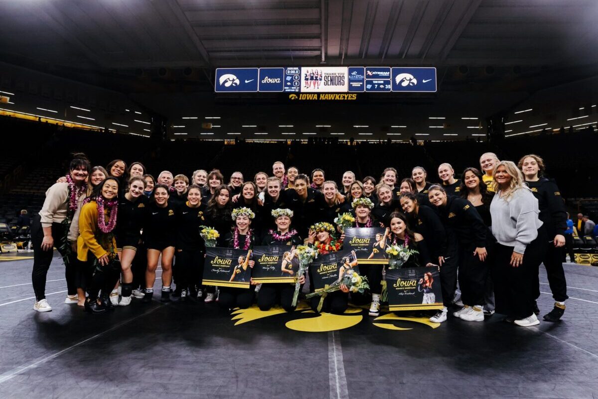 Iowa women’s wrestling shines in pair of Senior Night duals