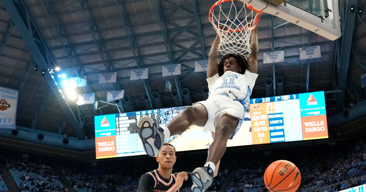 Ian Jackson challenges for dunk of the year, taking flight against Wake Forest