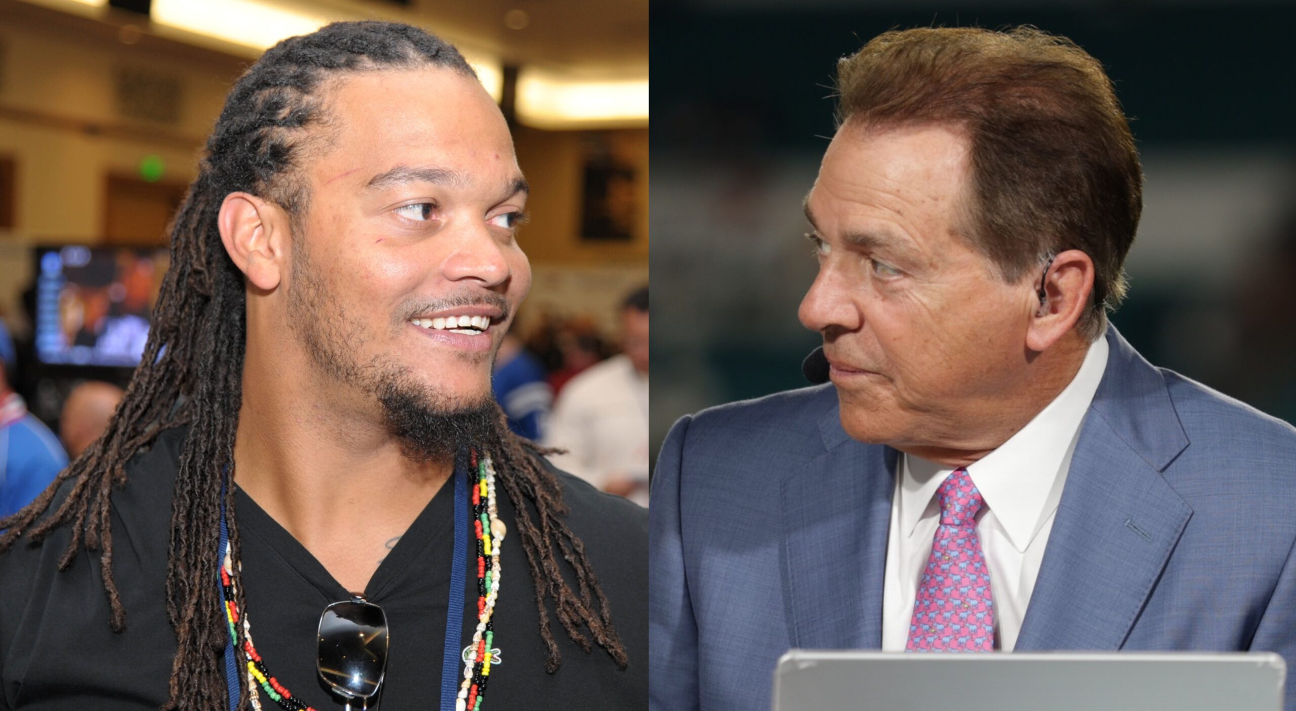 Nick Saban cracks up at Channing Crowder retelling of bathroom ripping from Saban