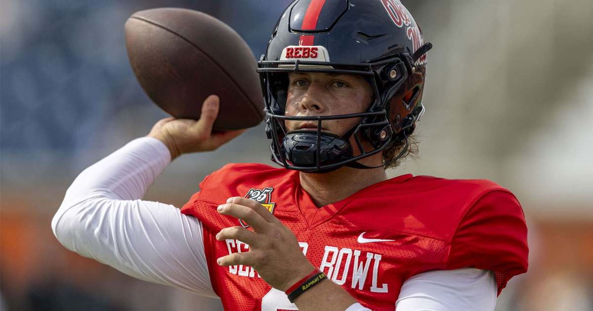 Senior Bowl Report: Ole Miss’ Jaxson Dart adds more fuel to rising NFL Draft stock